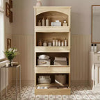 Meuble de rangement de salle de bain en bois avec étagères et tiroir organisateur pour articles de toilette