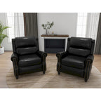 Lot de 2 fauteuils inclinables modernes à assise rembourrée en cuir PU/tissu