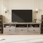 Meuble TV Mid-Century Modern de 178 cm avec tiroir de rangement et étagères ouvertes