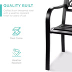 Banc d'extérieur en acier Best Choice Products, mobilier de jardin pour terrasse ou porche avec dossier à motif floral