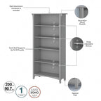 Bibliothèque haute à 5 étagères Salinas (lot de 2) de Bush Furniture