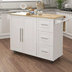 Îlot de cuisine multifonctionnel et desserte/buffet avec porte-épices et porte-serviettes