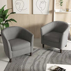 Lot de 2 fauteuils club modernes en lin style tonneau