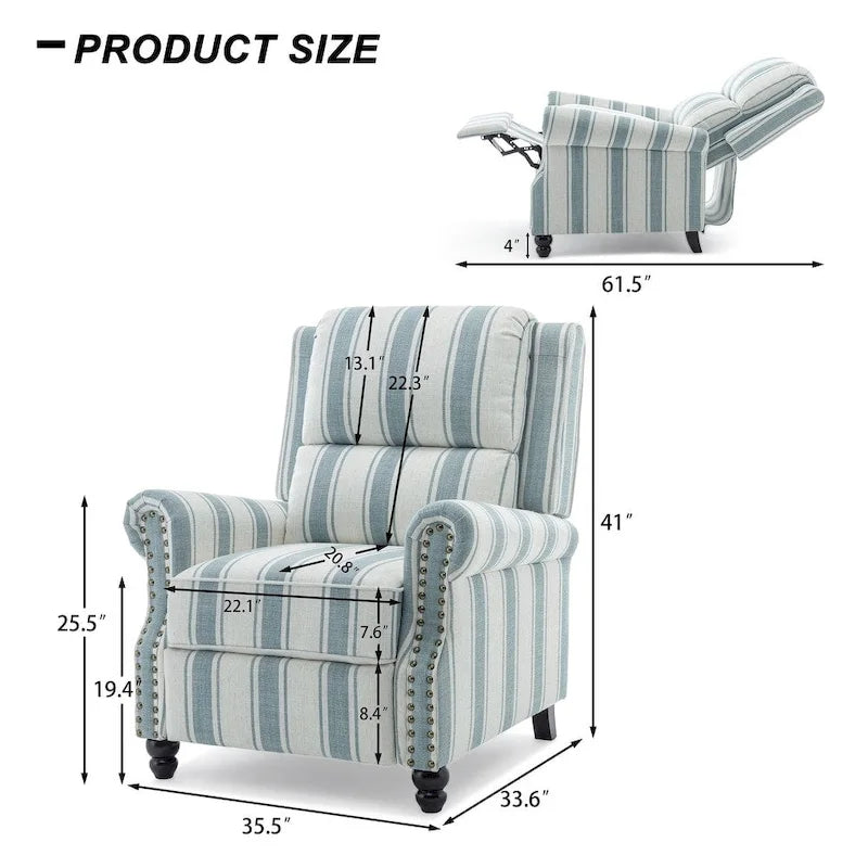 Lot de 2 fauteuils inclinables modernes à assise rembourrée en cuir PU/tissu