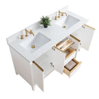 Meuble-lavabo Vanity Art avec évier en céramique et dessus en marbre reconstitué