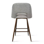 Lot de 3 tabourets de bar de hauteur comptoir du milieu du siècle, chaises d'îlot de cuisine rembourrées de 26 po avec pieds en métal finition noyer - Panipeachy